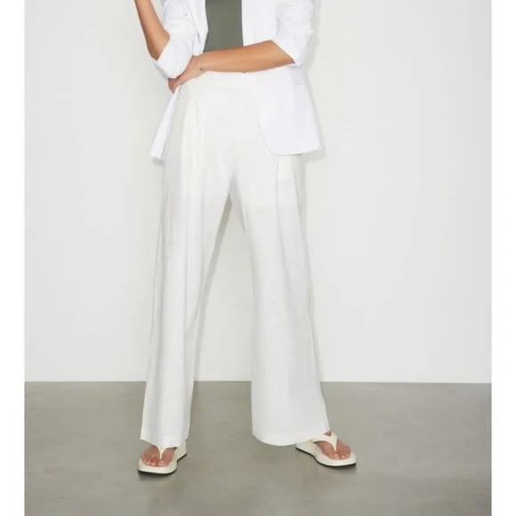 Dynamite Heidi Wide Leg Linen Pull-On
Pants, Bright White - Picture 8 of 9